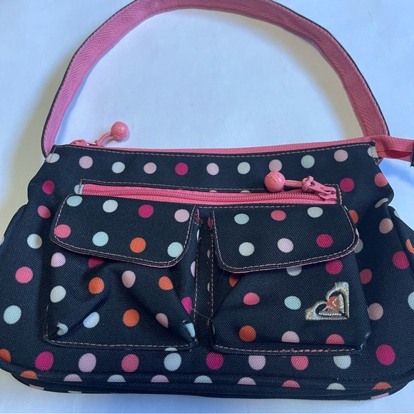 Roxy Black Give Me More Polka Dots Retro Shoulder Bag - Picture 3 of 6